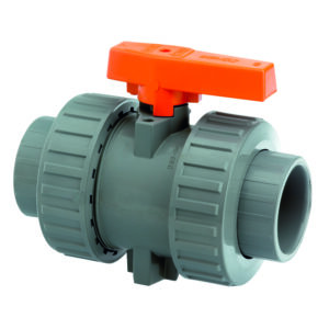 ABS Industrial Double Union Ball Valve Plain Sockets FPM Seals