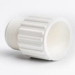 White Pool & Spa Fitting Plain to BSP Adaptor - Female to Male