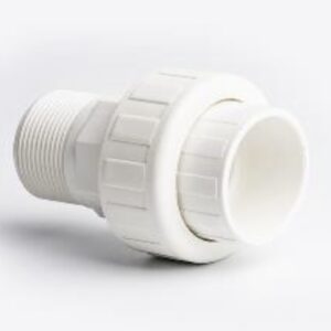 White Pool & Spa Fitting Plain to BSP Adaptor Union - Female to Male