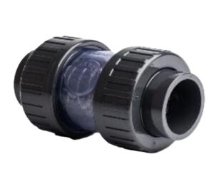PVC Clear Spring Check Valve Double Union Plain Socket - Metric
