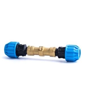 PE Compression Double Union Check Valve Plain (Brass BSP)